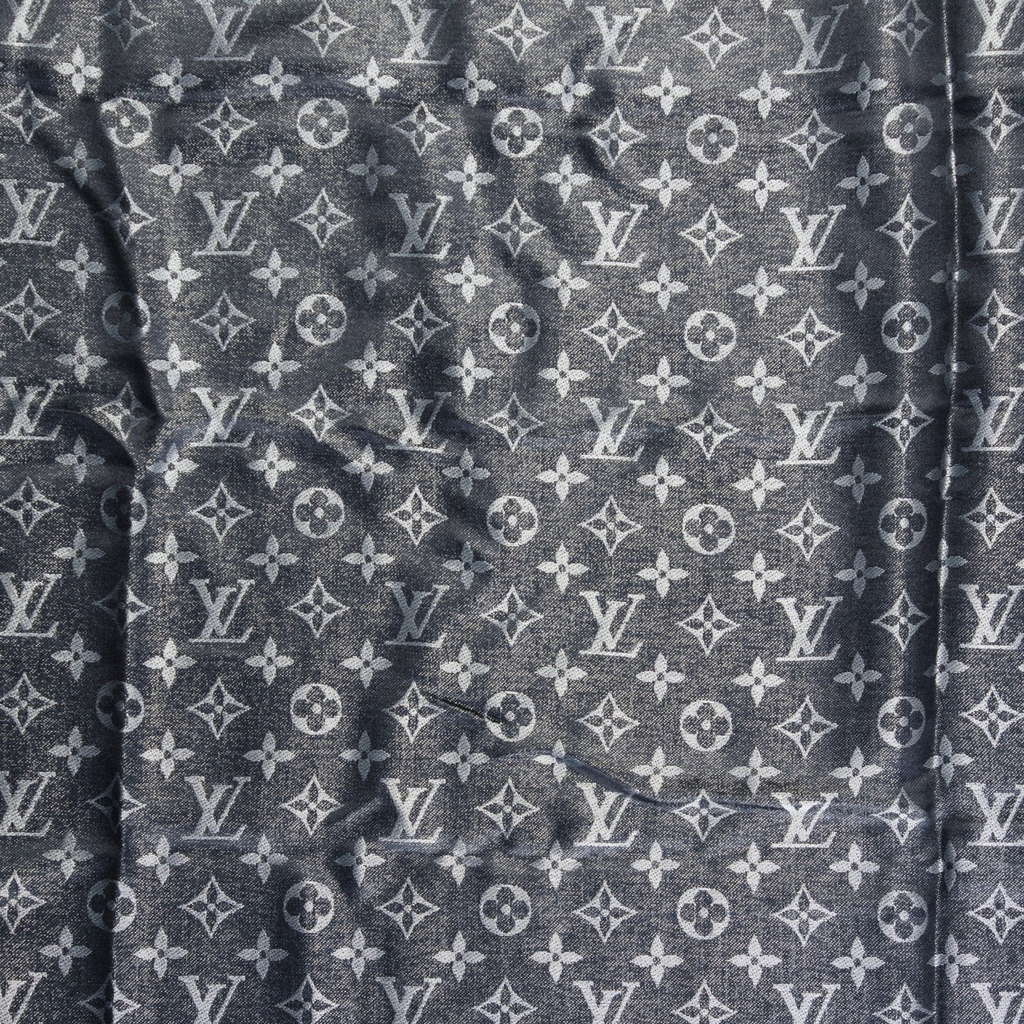 Silk Lurex Wool Monogram Shine Shawl Black