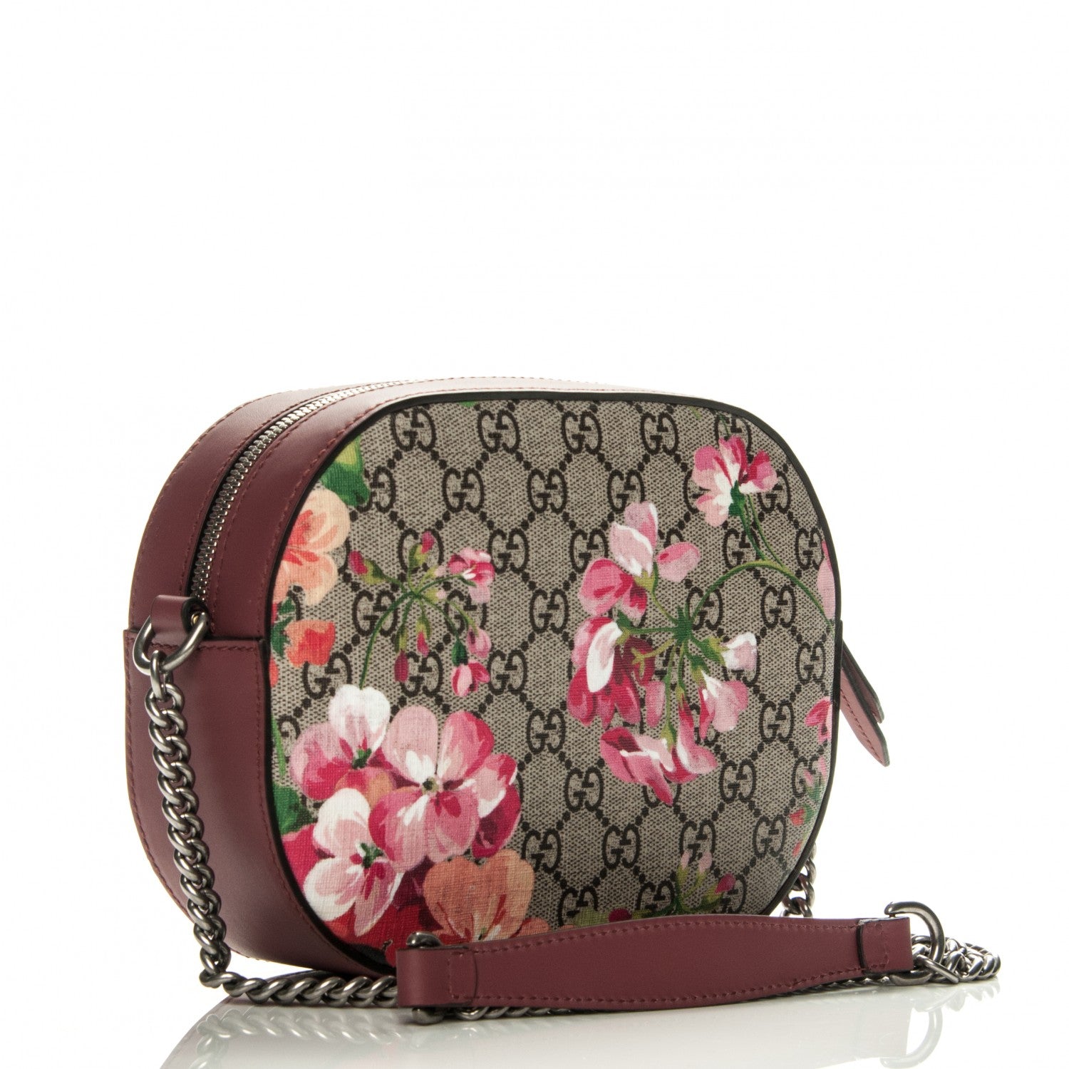 Gucci GG Supreme Monogram Blooms Mini Chain Shoulder Bag Beige Multicolor Dry Rose 3 of 7