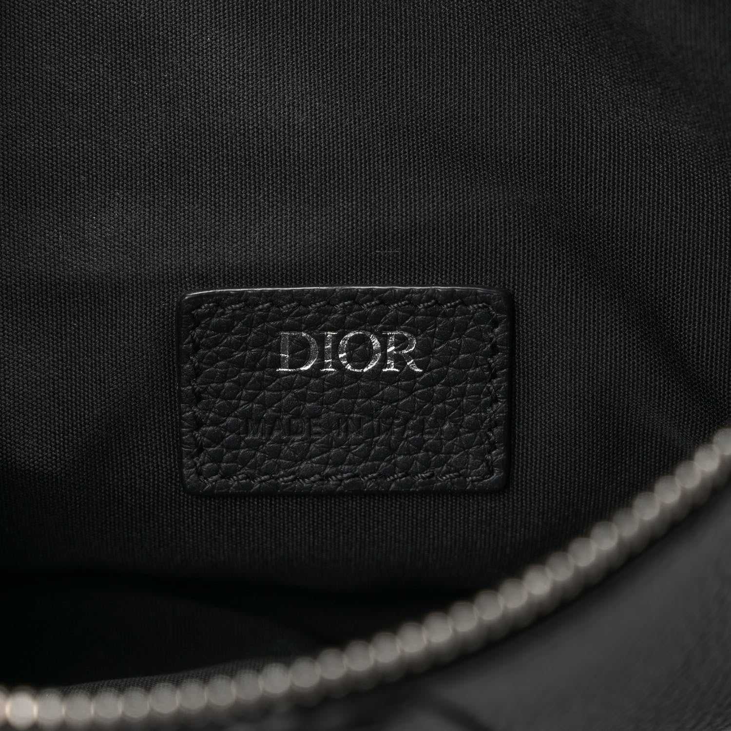 Christian Dior Grained Calfskin Mens Saddle Pouch Black 6 of 9
