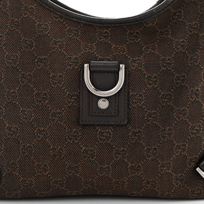 Gucci Denim Monogram Abbey D Ring Hobo Brown 8 of 13