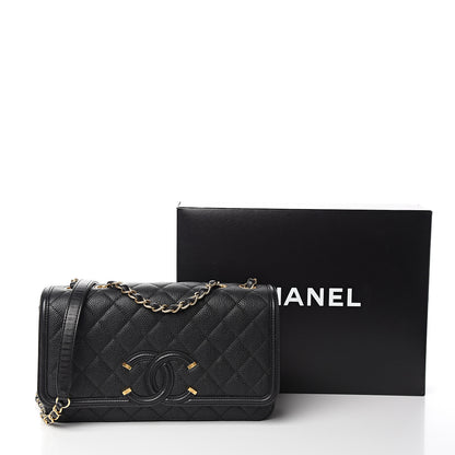Chanel Caviar Quilted Medium CC Filigree Flap Black 10 of 10