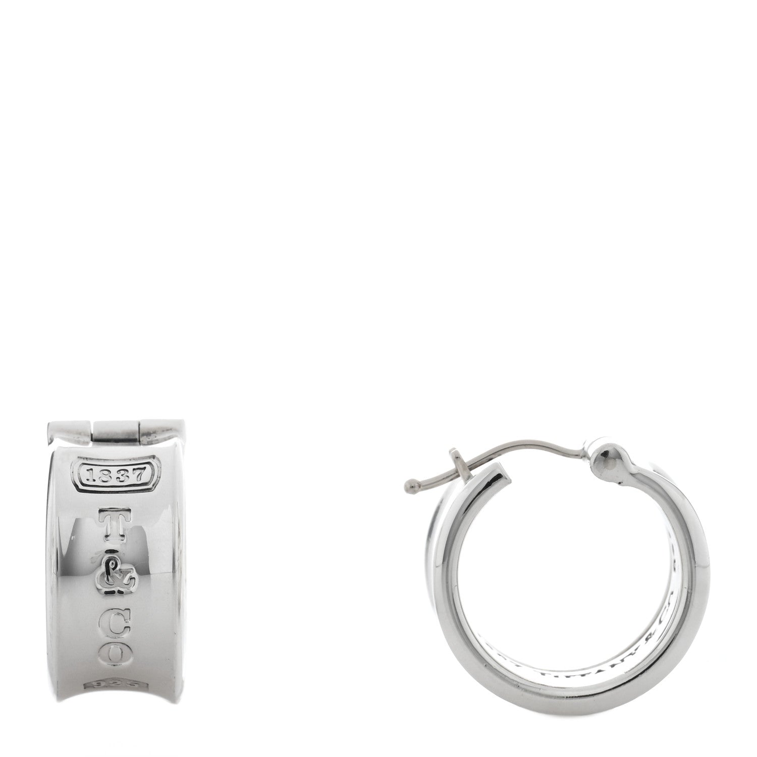 Tiffany Sterling Silver Wide 1837 Hoop Earrings 1 of 4