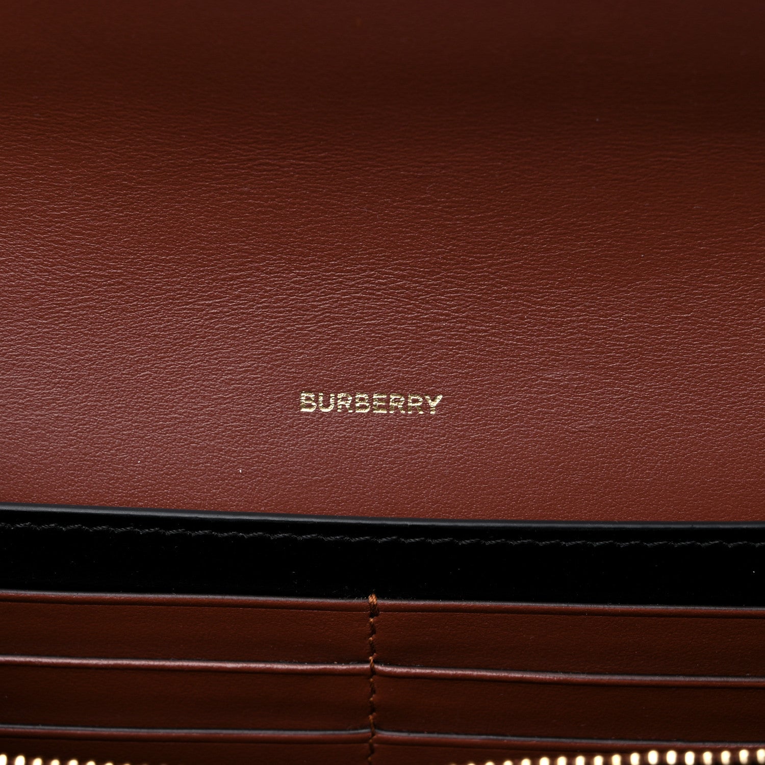Burberry E-Canvas Monogram Stripe Hannah Wallet Bridle Brown 6 of 10