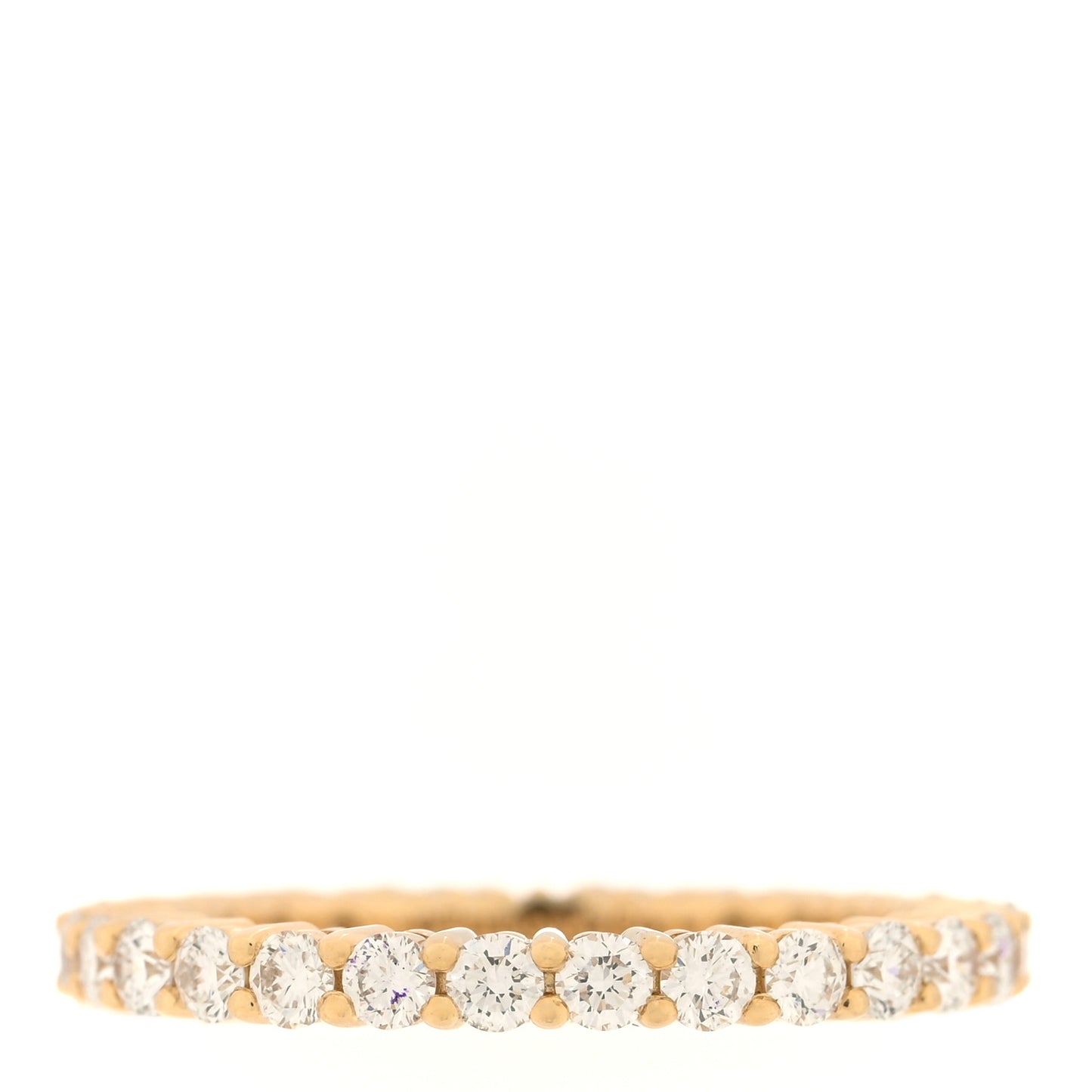 18K Yellow Gold Diamond 2mm Eternity Band Ring 49 5