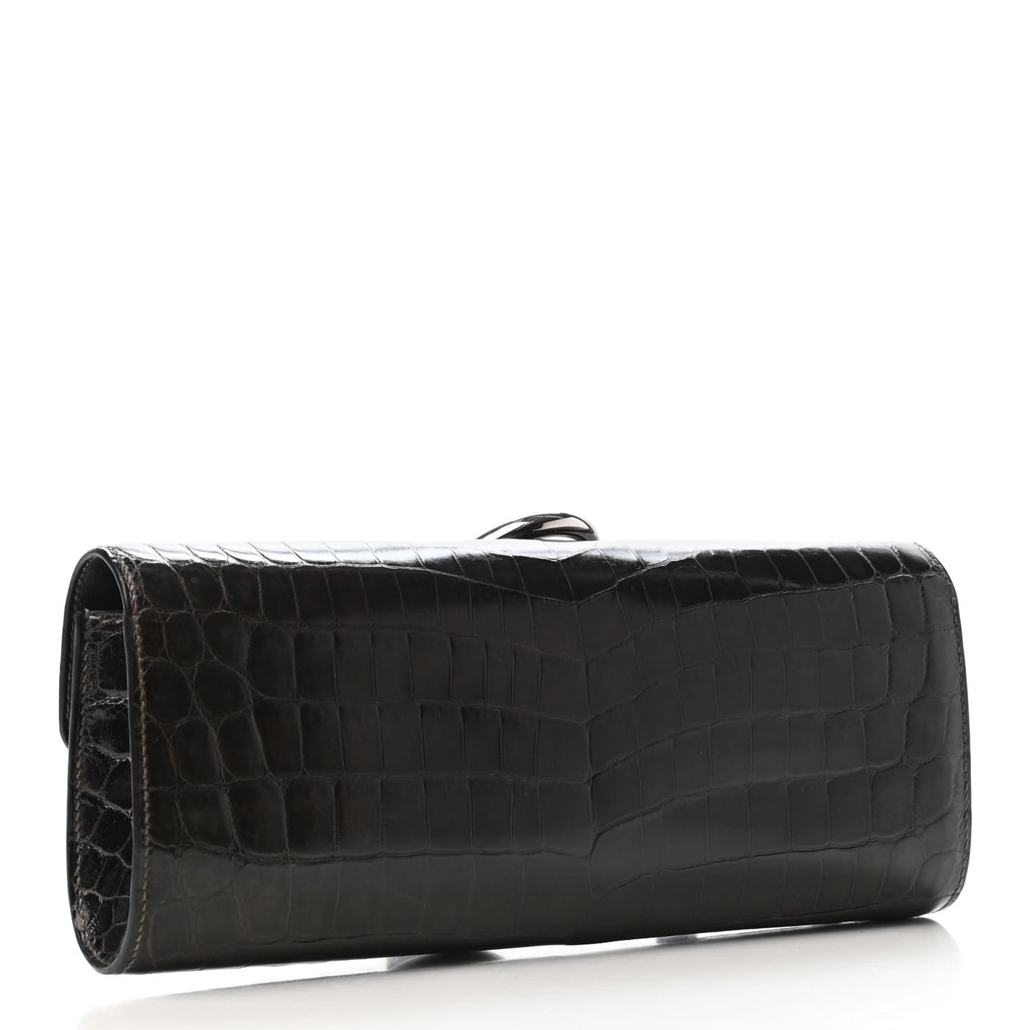 Shiny Niloticus Crocodile Egee Clutch Graphite