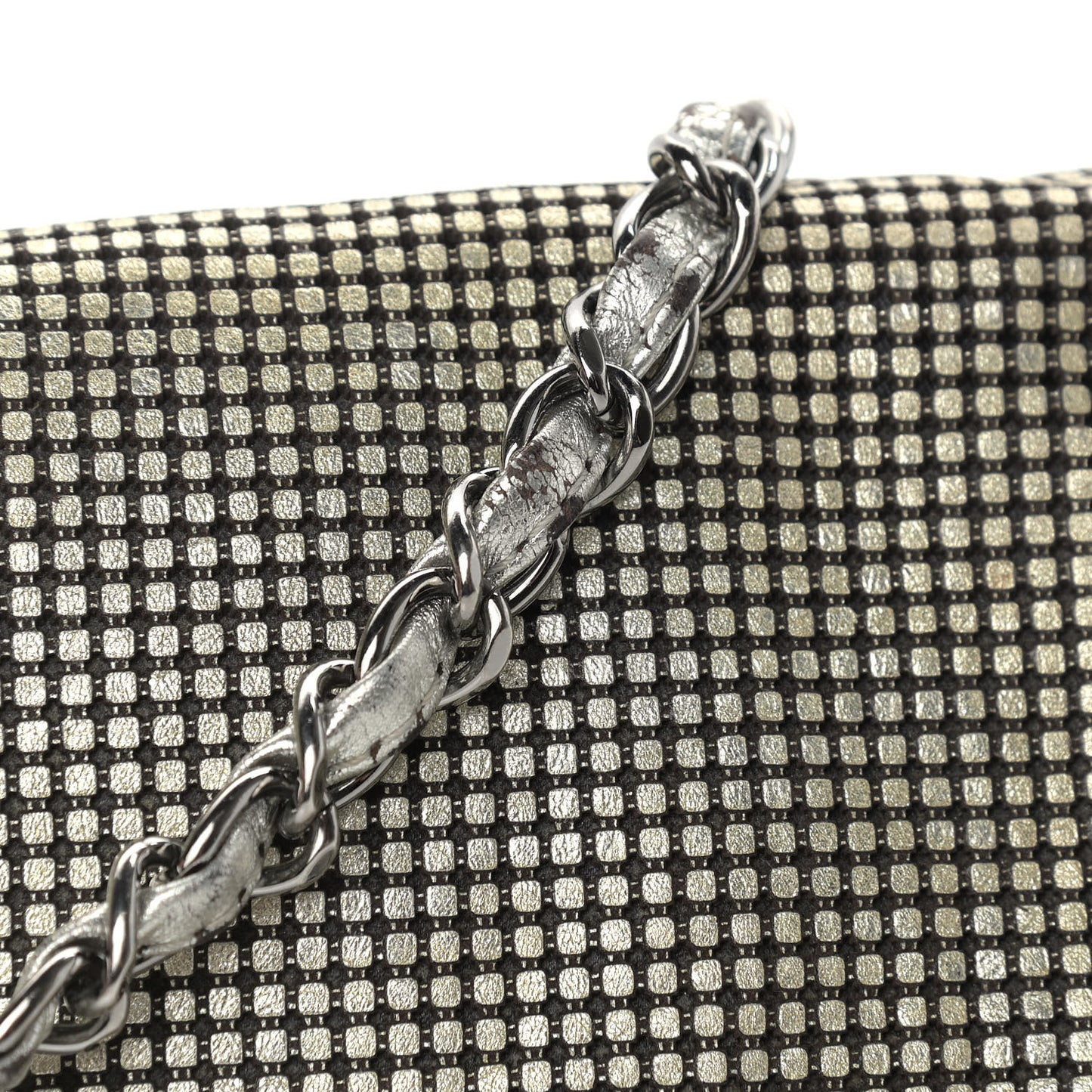 Metallic Lambskin Perforated Hollywood Accordion Flap Bag Gold