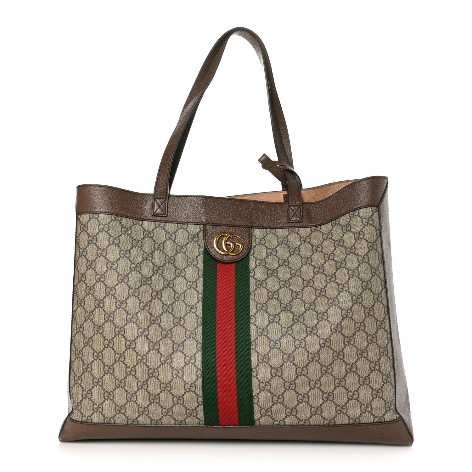 Gucci GG Supreme Monogram Web Ophidia Tote Brown 3 of 10