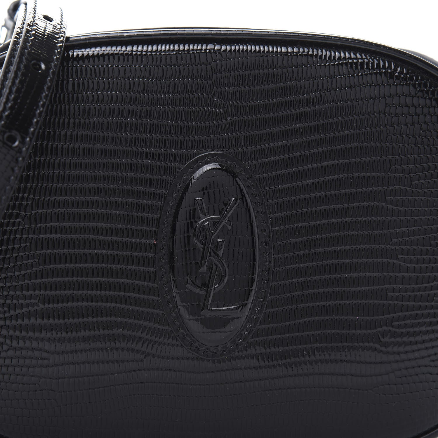 Saint Laurent Calfskin Lizard Embossed Le 61 Camera Bag Black 9 of 9