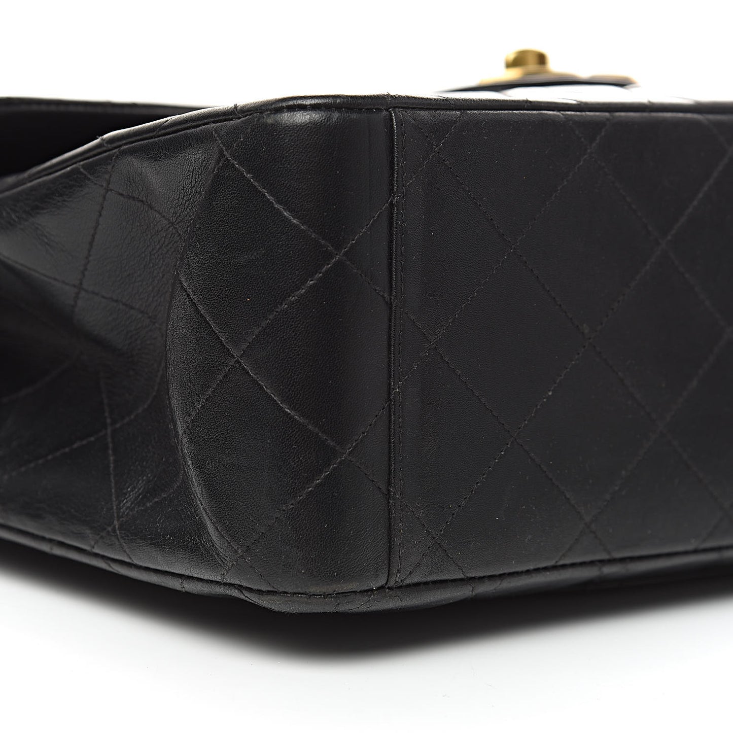 Lambskin Quilted XL Jumbo Single Flap Black