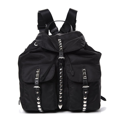Prada Nylon New Vela Studded Backpack Black 1 of 11