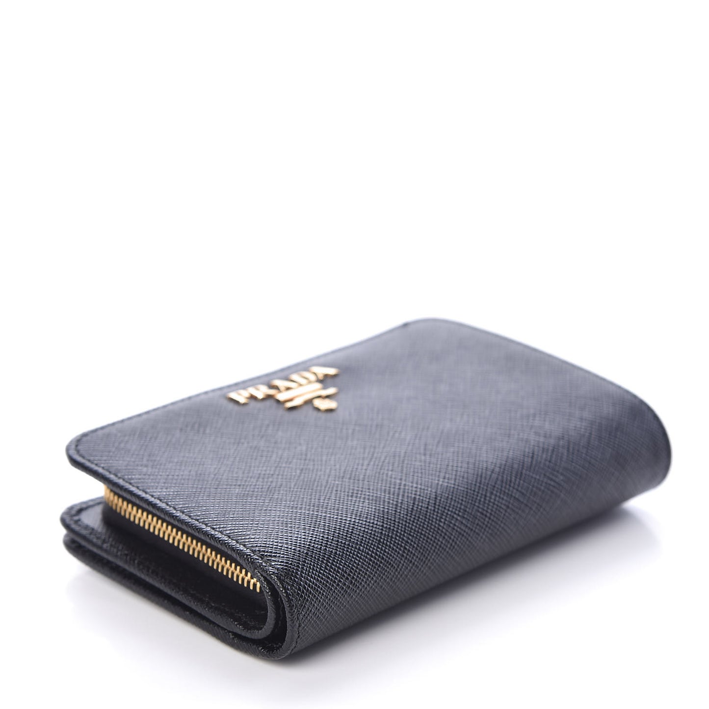 Saffiano Metal Compact Wallet Black