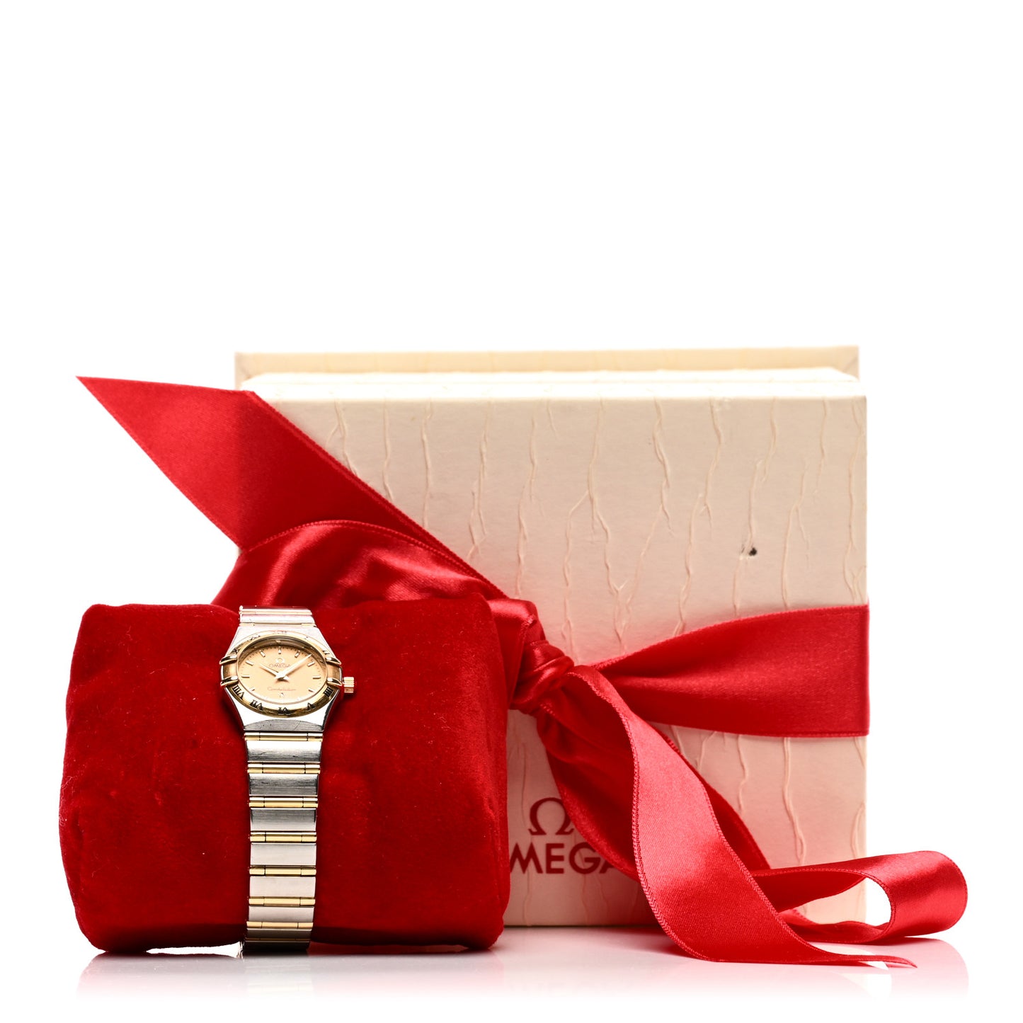 Stainless Steel 18K Yellow Gold 22mm Constellation Quartz Watch Champagne 1262.10