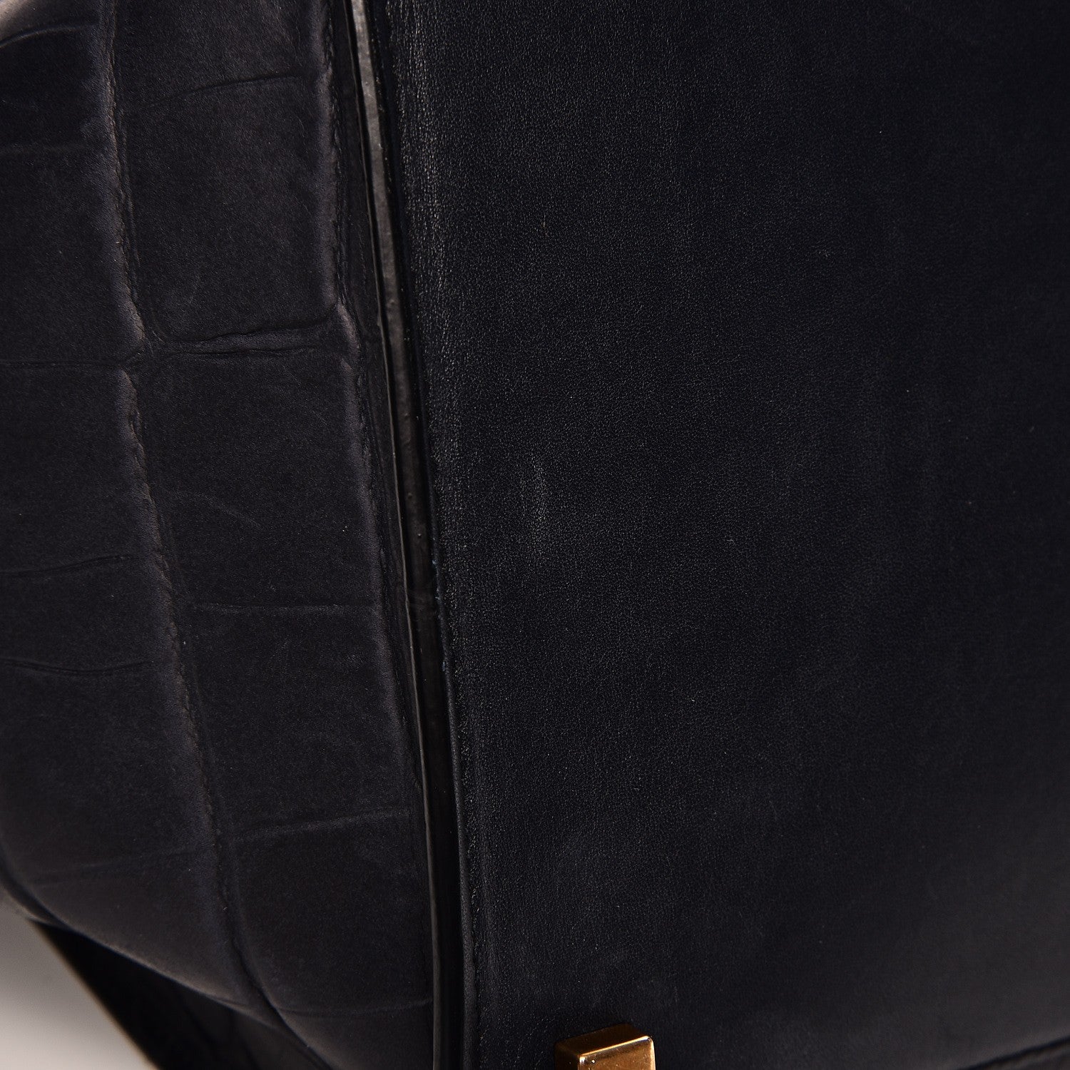 Celine Crocodile Embossed Nubuck Medium Phantom Luggage Navy Blue 11 of 15