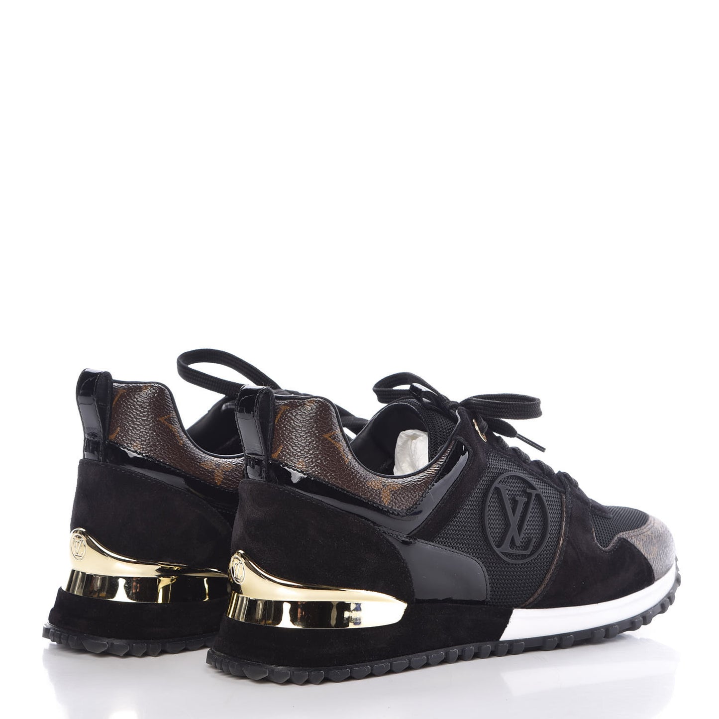 Suede Monogram Run Away Sneakers 38.5 Black