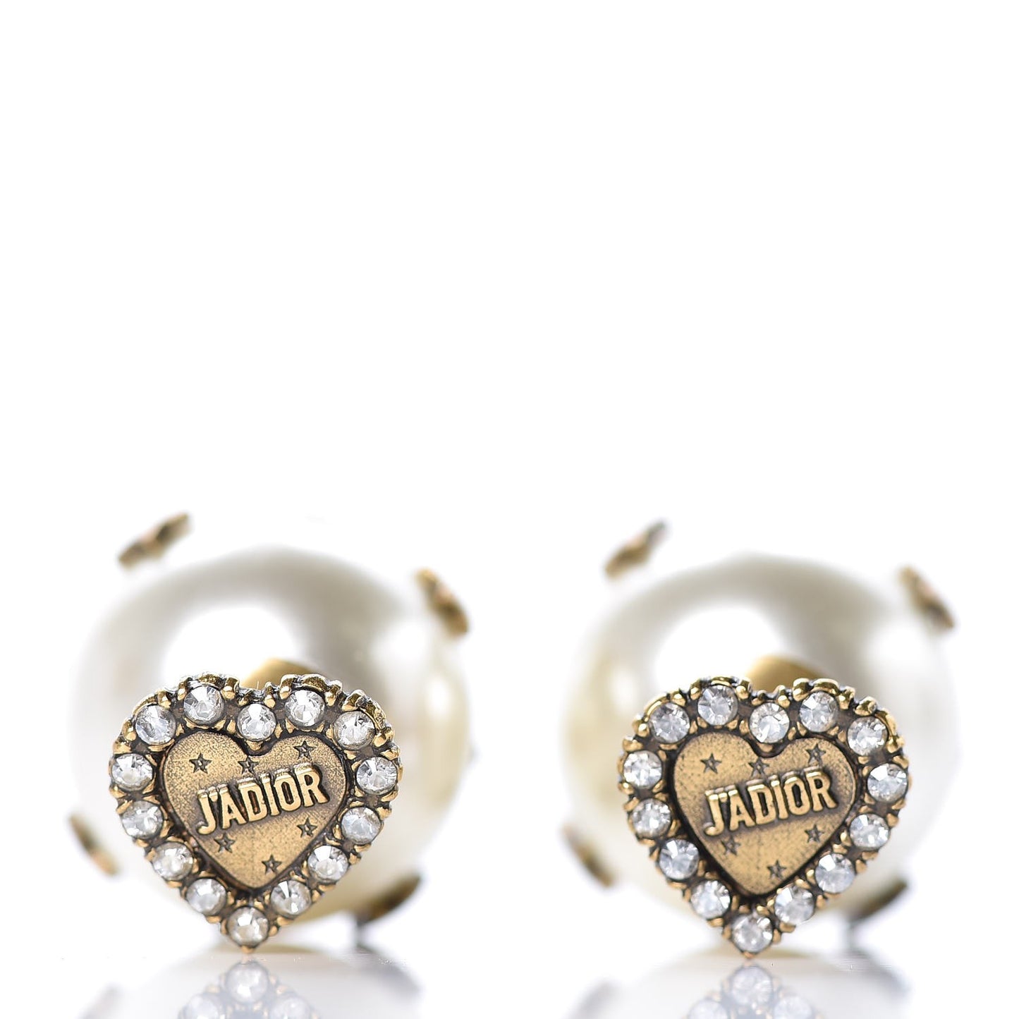 Pearl Crystal Heart J'Adior Mise En Dior Tribal Earrings