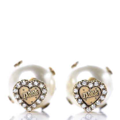 Christian Dior Pearl Crystal Heart J'Adior Mise En Dior Tribal Earrings 3 of 5