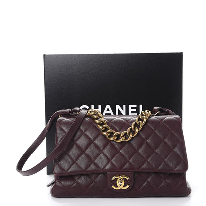 Chanel Shiny Sheepskin Quilted Large Trapezio Flap Dark Burgundy 13 of 13