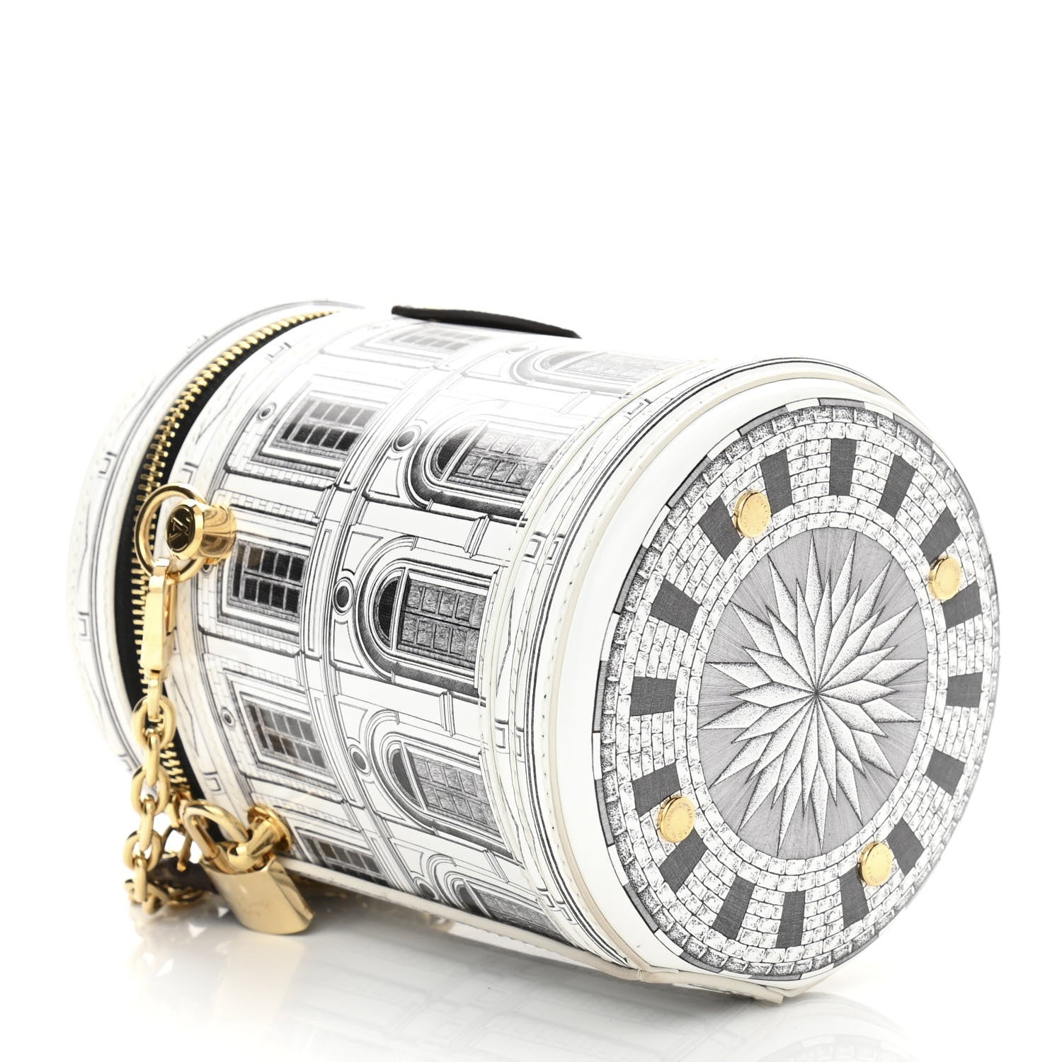 Louis Vuitton X FORNASETTI Calfskin Architettura Cannes Black White 4 of 9