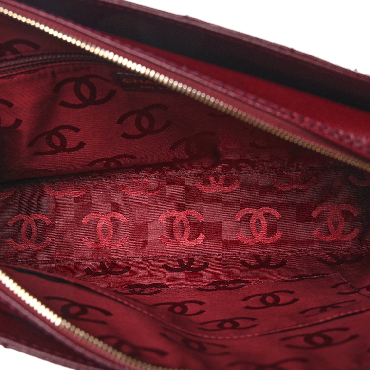 Chanel Caviar Stitched Chocolate Bar Shopping Tote Red 5 of 10