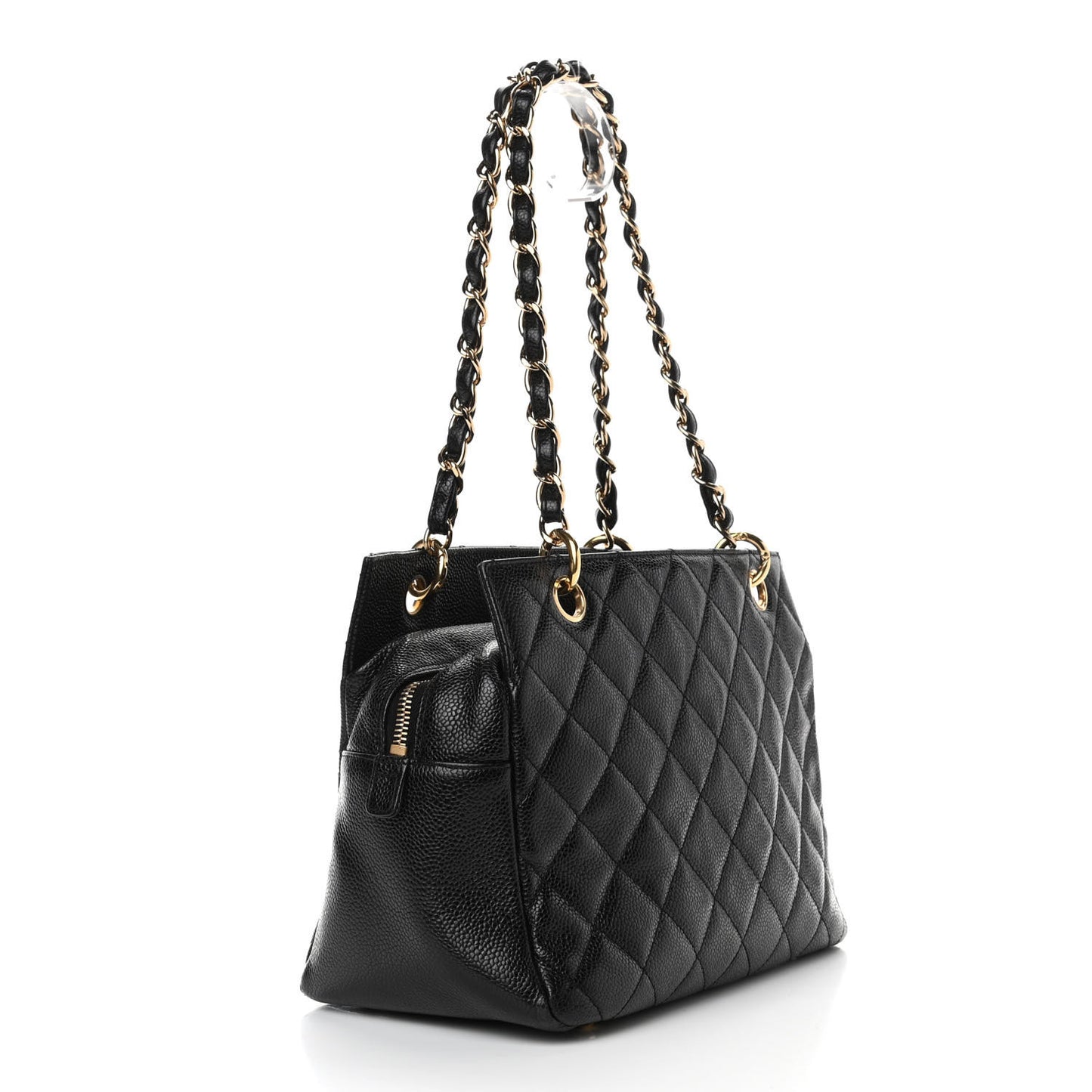 Caviar Quilted Petit Timeless Tote PTT Black
