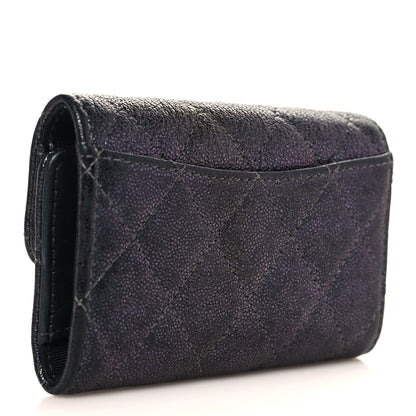 Chanel Iridescent Caviar Quilted Classic 4 Key Holder Wallet Black 3 of 9