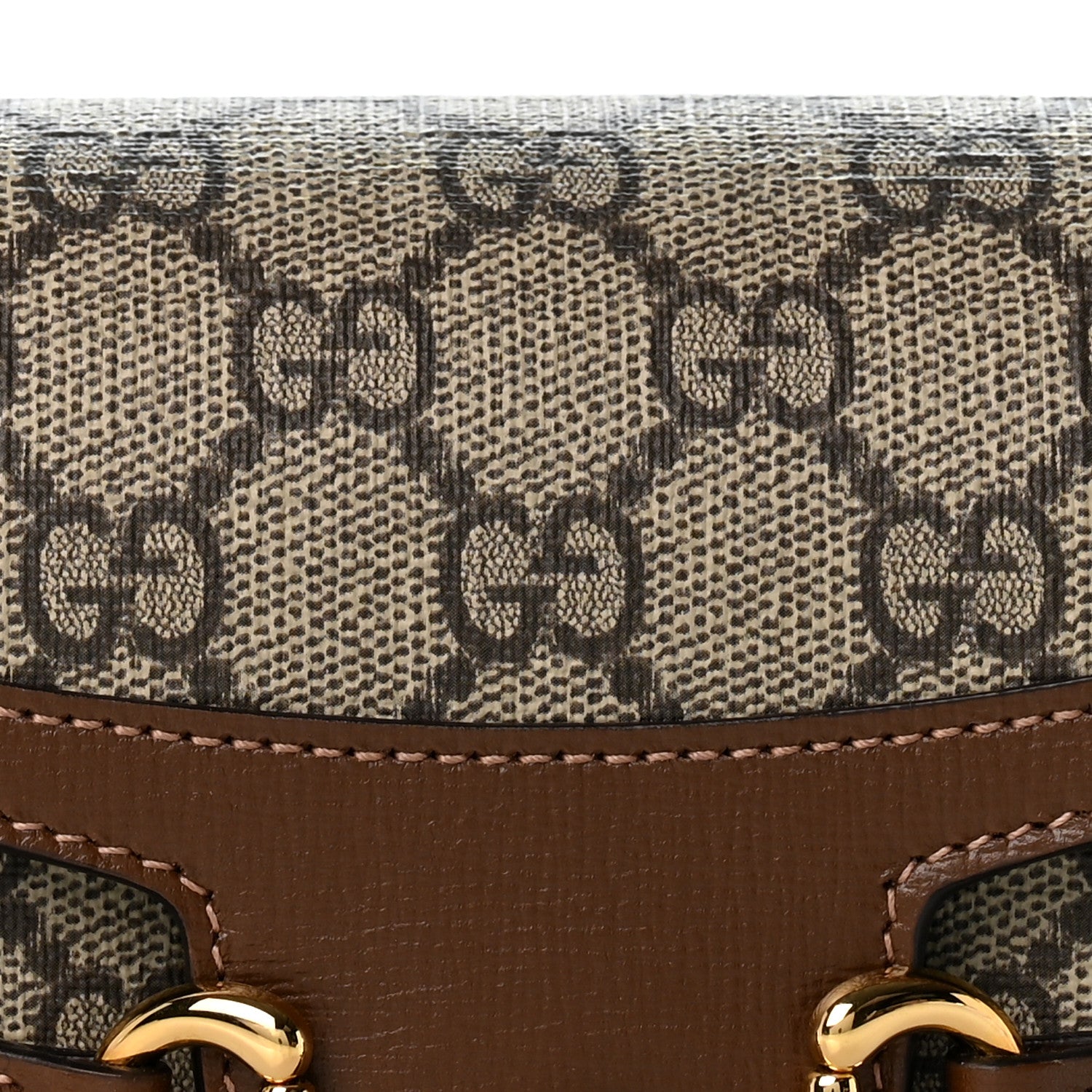 Gucci GG Supreme Monogram Mini Horsebit 1955 Shoulder Bag Beige Brown Sugar 8 of 12