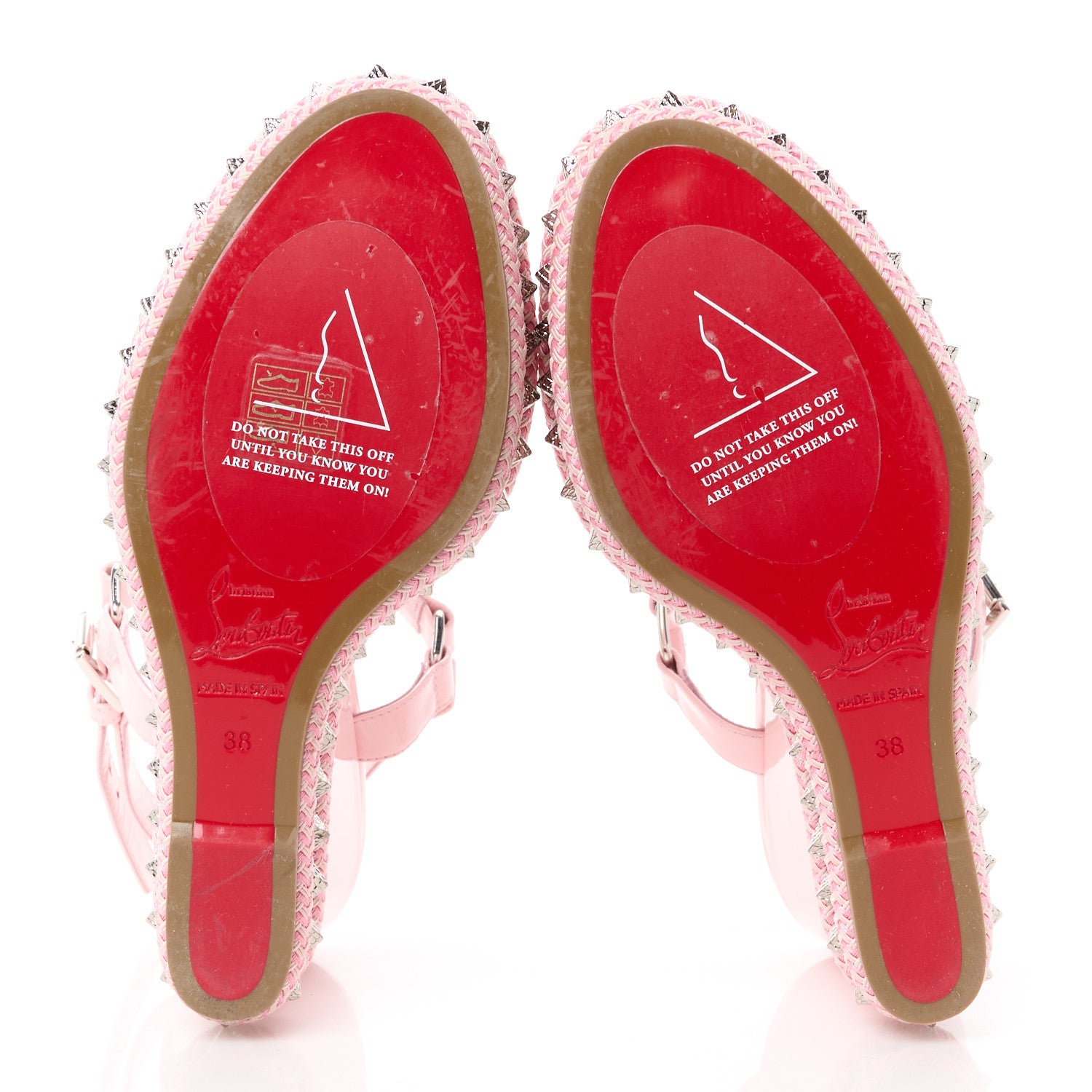 Christian Louboutin Patent Pyraclou 110 Wedge Sandals 38 Poupee 5 of 9