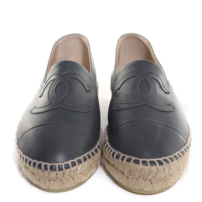 Chanel Lambskin CC Espadrilles 40 Dark Grey 2 of 7