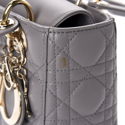 Christian Dior Lambskin Cannage Small Lucky Badges My Lady Dior Grey 10 of 14