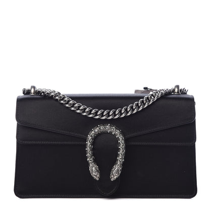 Gucci Satin Silk Crystal Small Dionysus Shoulder Bag Black Black Diamond 1 of 10
