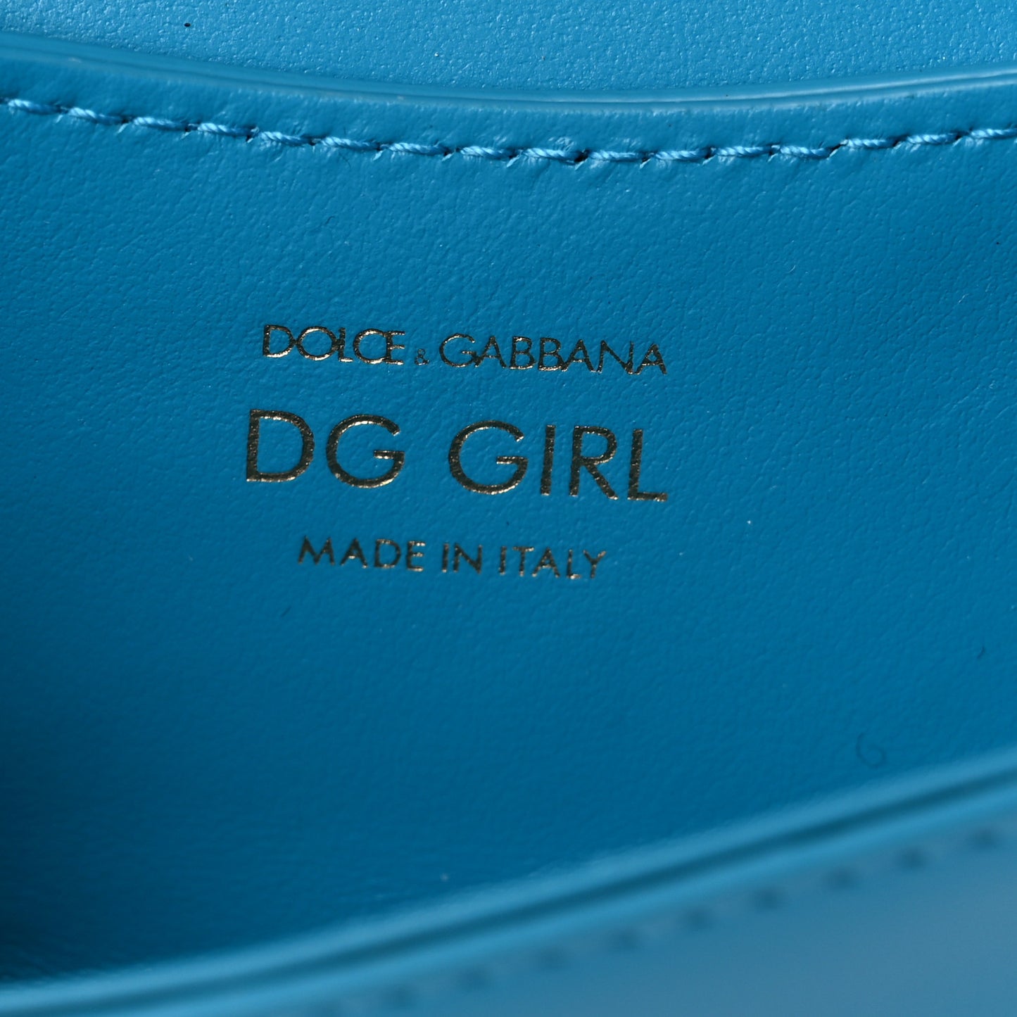 Calfskin Micro DG Girls Shoulder Bag Turquoise