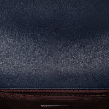 Chanel Caviar Iridescent Calfskin Quilted Medium Daily Carry Messenger Navy 13 of 13