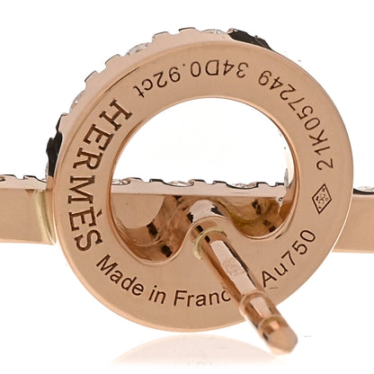 Hermes 18K Rose Gold Diamond Finesse Earrings 4 of 5