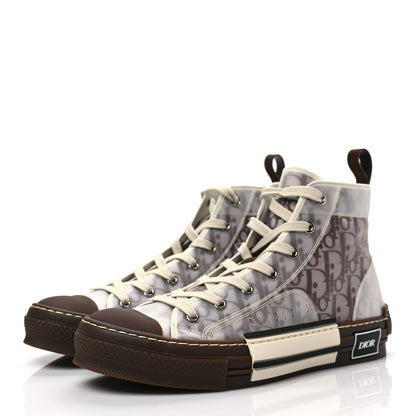 Christian Dior Technical Canvas Oblique Mens B23 High Top Sneakers 42.5 Brown Beige 3 of 6
