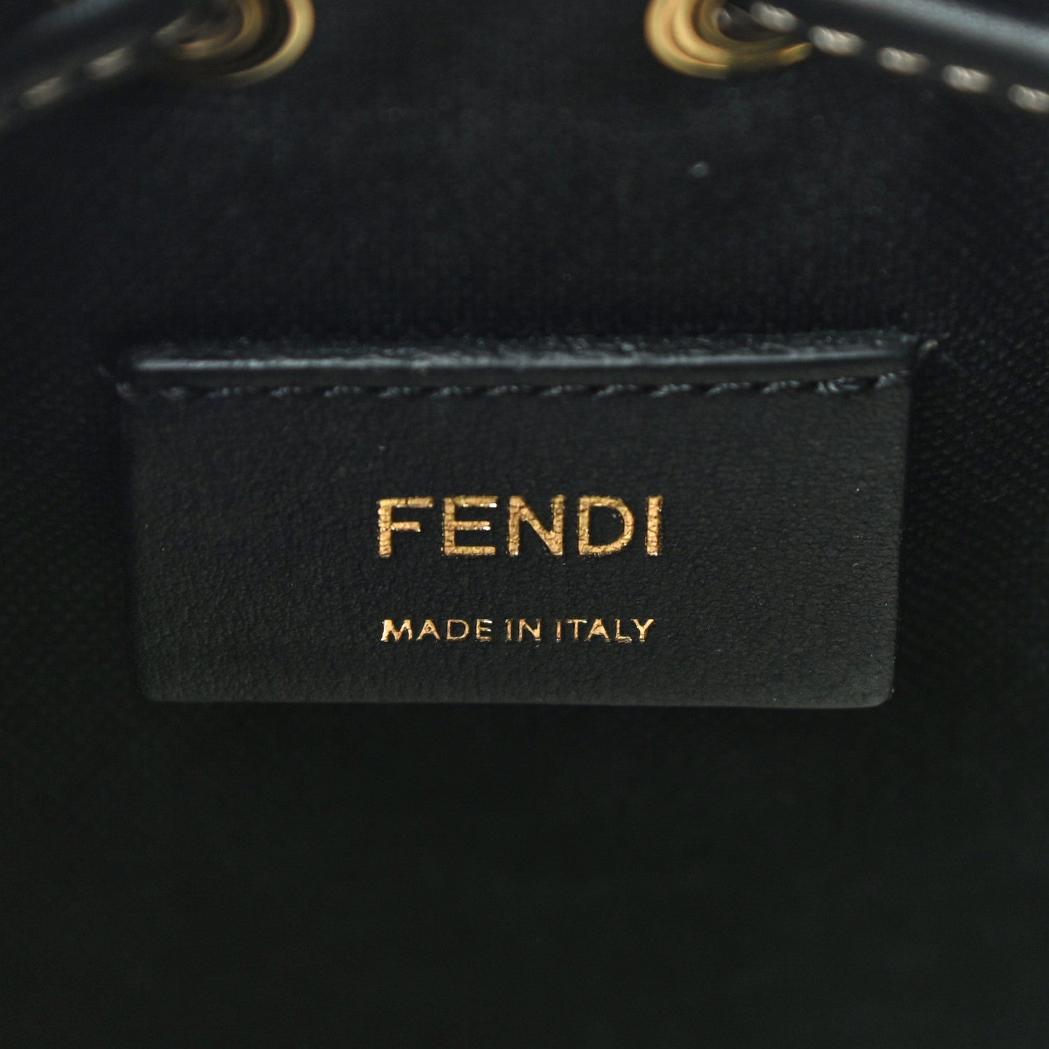Fendi Canvas Vitello King F is Fendi FF Embroidered Mini Mon Tresor Bucket Bag Black 5 of 9