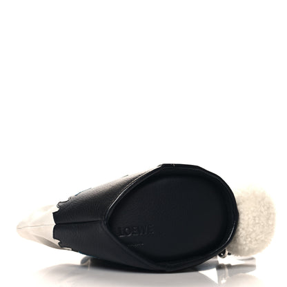 Loewe Calfskin Shearling Mini Bunny Crossbody Bag Black White Blue 4 of 11
