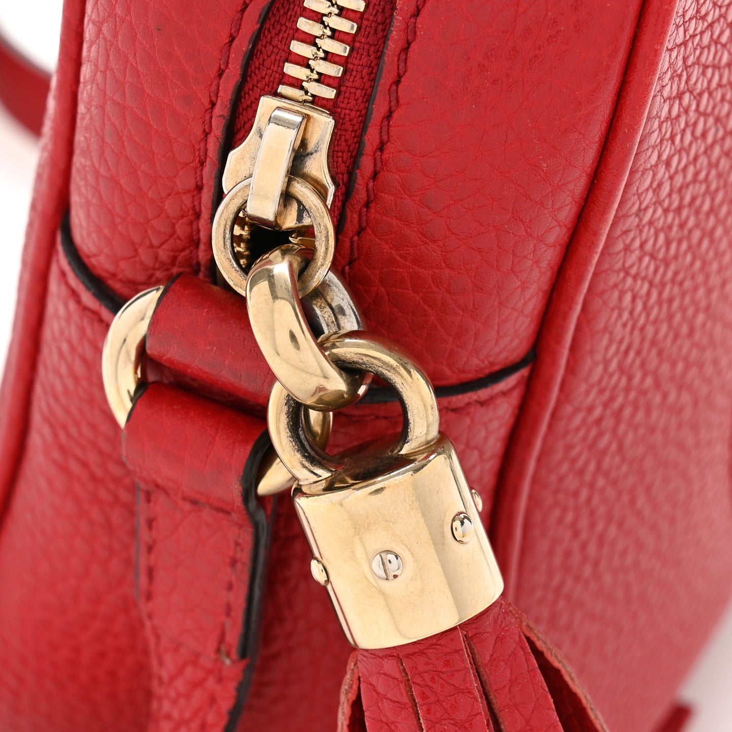 Pebbled Calfskin Small Soho Disco Bag Tabasco Red