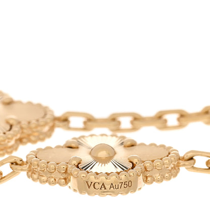 Van Cleef & Arpels 18K Yellow Gold 5 Motifs Guilloche Vintage Alhambra Bracelet 3 of 4