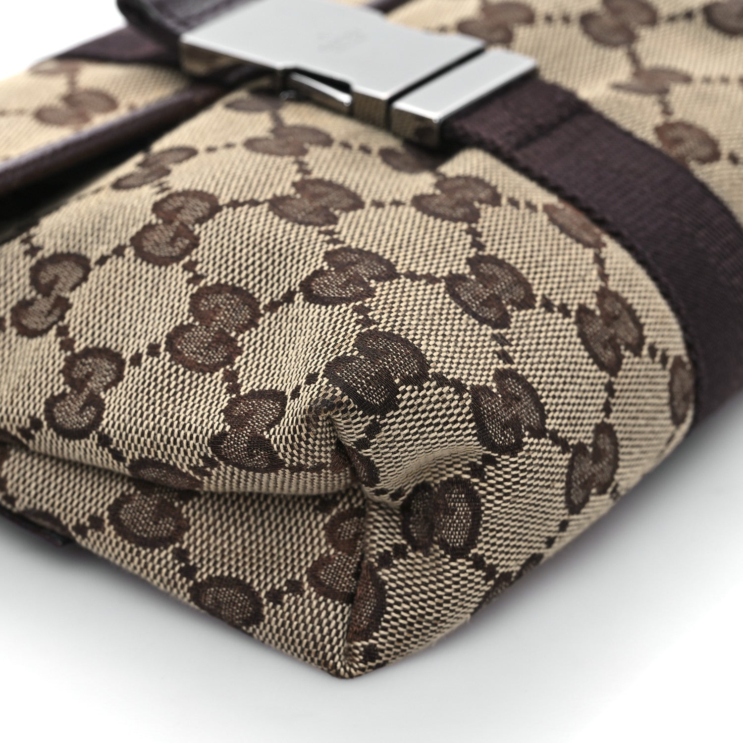 Gucci GG Monogram Buckle Belt Bag Dark Brown 8 of 9