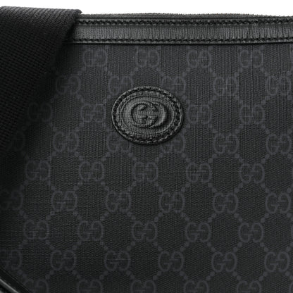 Gucci GG Supreme Monogram Azalea Calfskin Retro Interlocking G Wristlet Messenger Bag Black 8 of 10