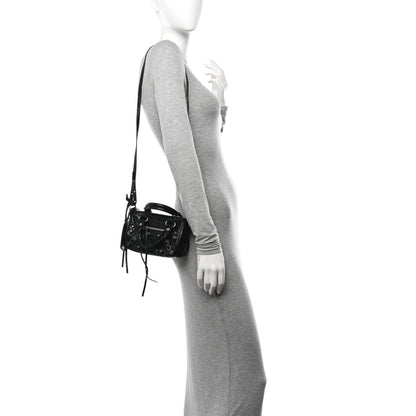 Balenciaga Agneau Arena Crystal Neo Nano Cagole Handbag Black 2 of 13