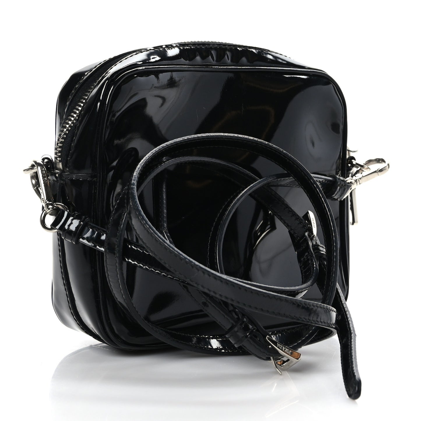 Spazzolato Floral Camera Crossbody Black White
