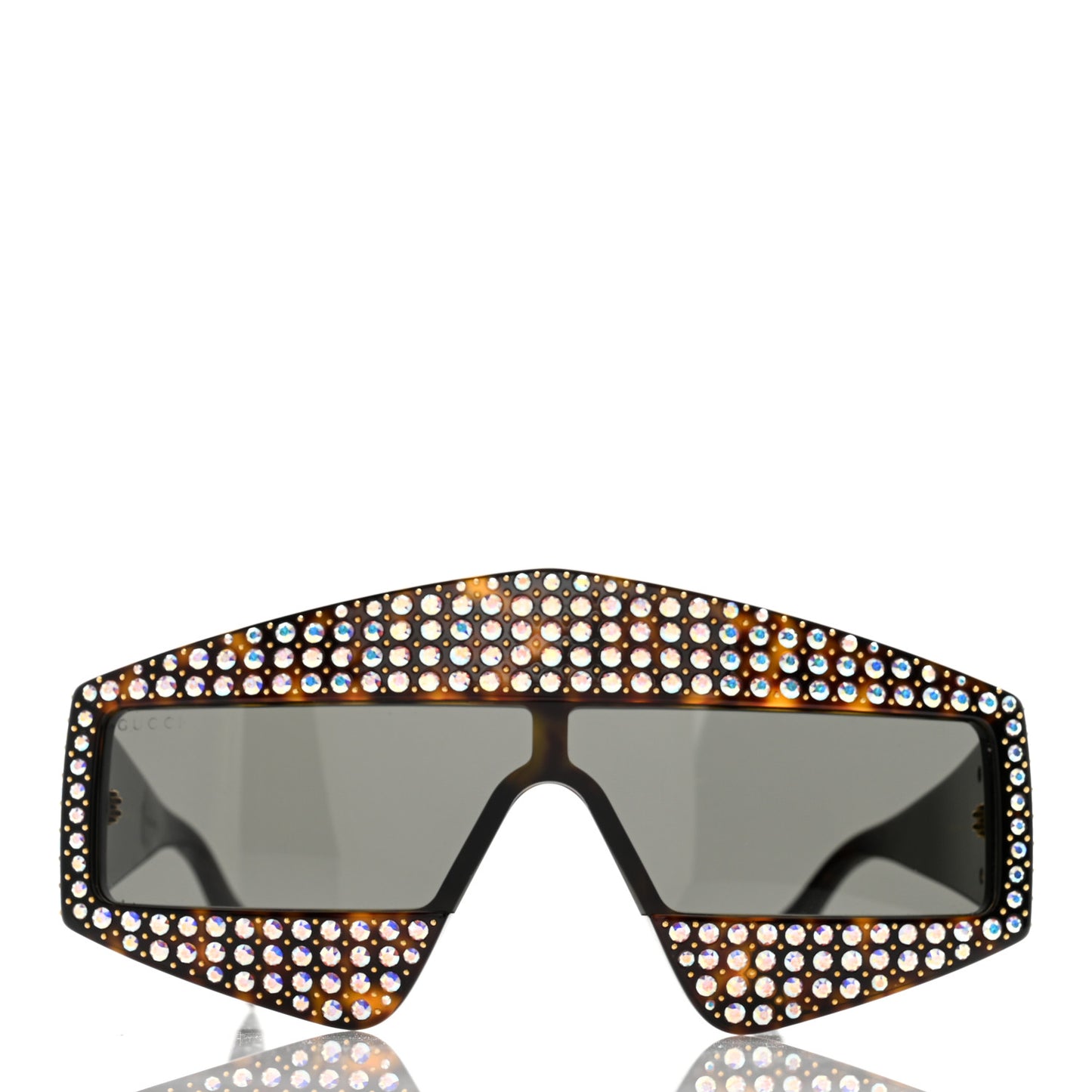 Crystal Rectangular Frame Sunglasses GG0357S Tortoiseshell