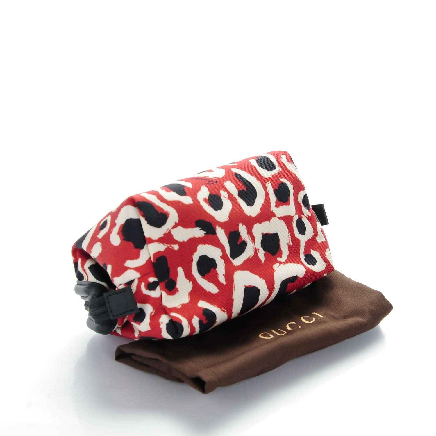 Gucci Canvas Leopard Print Cosmetic Pouch Red 4 of 7