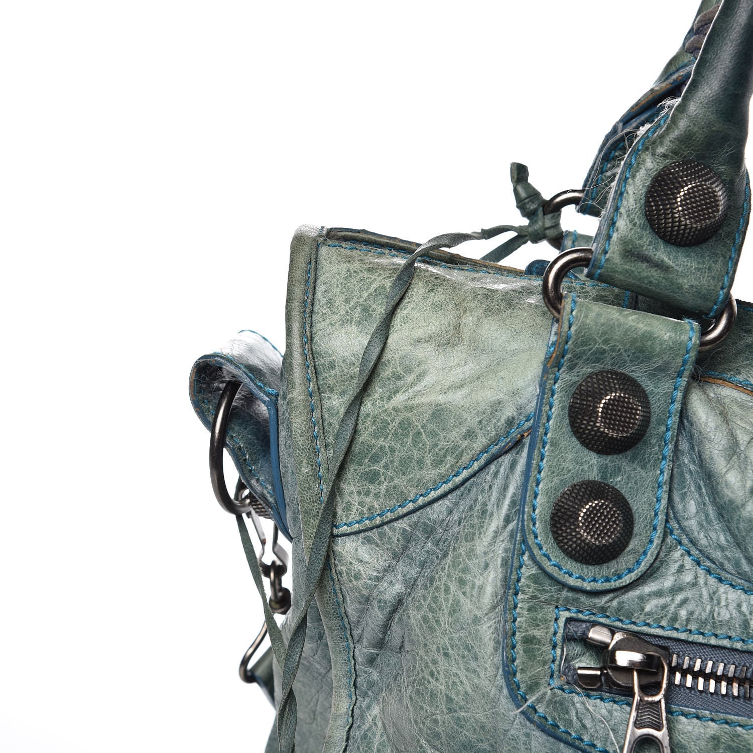 Balenciaga Chevre Giant 21 Gunmetal Hardware City Neiman Marcus LE Bleu 18 of 20
