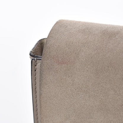 Chloe Suede Calfskin Small Faye Shoulder Bag Motty Grey 15 of 17