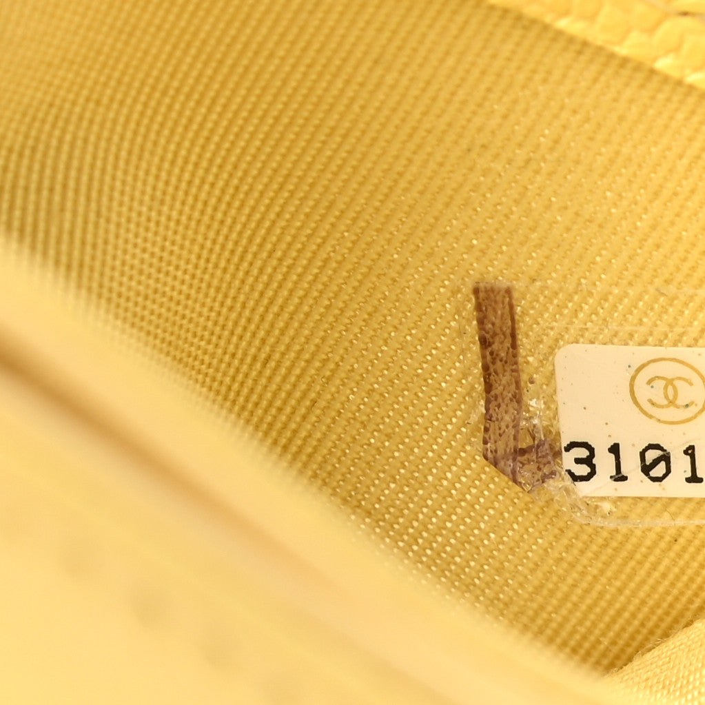 Chanel Caviar Quilted Card Holder Yellow 8 of 9