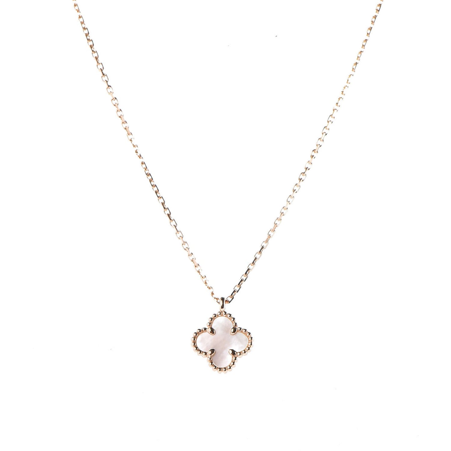 18K Yellow Gold Mother of Pearl Sweet Alhambra Pendant Necklace