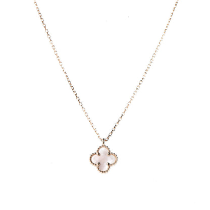 Van Cleef & Arpels 18K Yellow Gold Mother of Pearl Sweet Alhambra Pendant Necklace 4 of 8