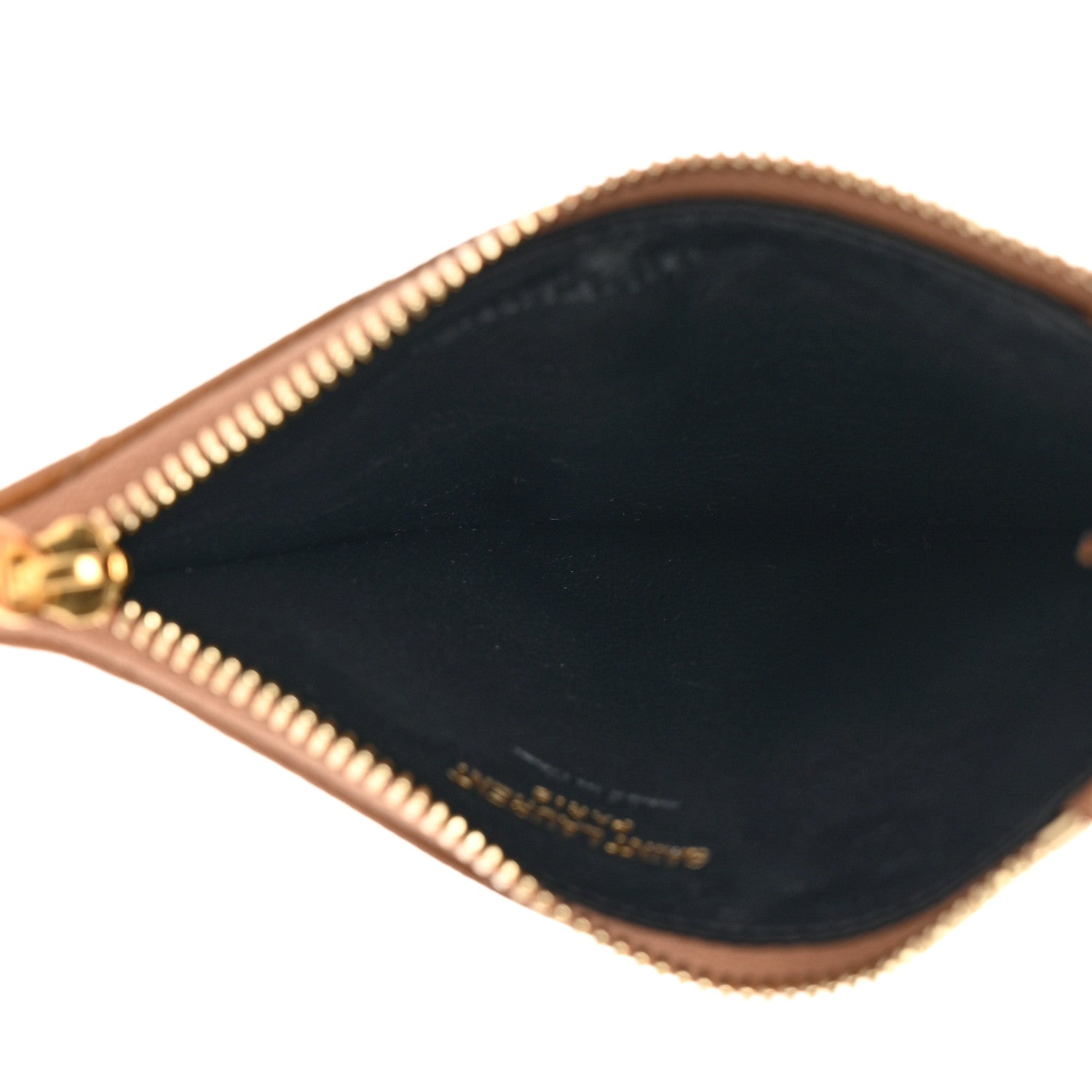 Saint Laurent Grain De Poudre Matelasse Chevron Monogram Fragments Zippered Card Case 5 of 8